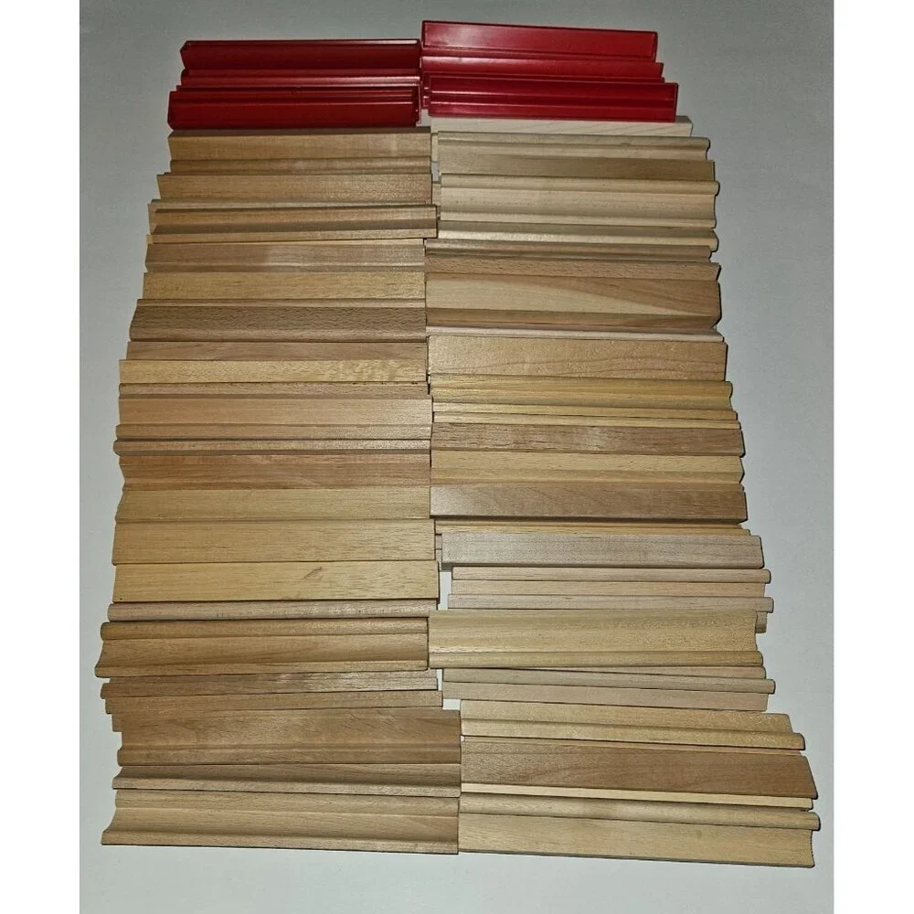 83 Scrabble Tile Tray 75 Wooden 8 Red Rack Holder Lot Art Craft Supplies Wedding